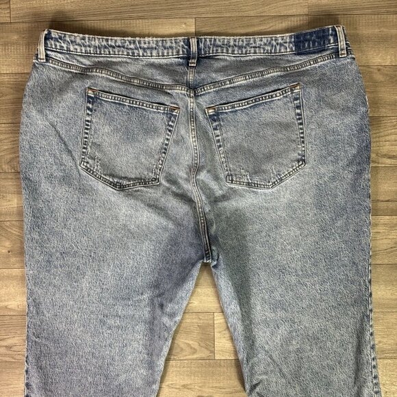 Abercrombie & Fitch Curve Love High Rise Dad Jeans Stone Wash sz 37/24 Long - Picture 8 of 8